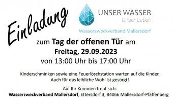 Wasserzweckverband Mallersdorf Tag der offenen Tr