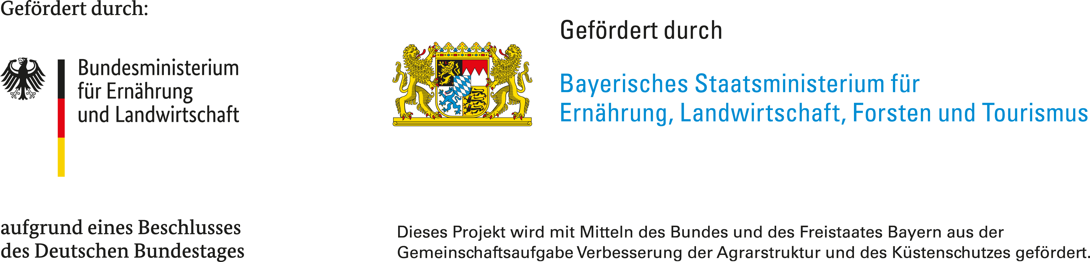 F&ouml;rderlogos (Bundesministerium f&uuml;r Ern&auml;hrung und Landwirtschaft, Bayerisches Staatsministerium f&uuml;r Ern&auml;hrung, Landwirtschaft, Forsten und Tourismus)