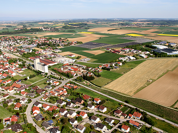 Luftaufnahme der Stadt Geiselhöring