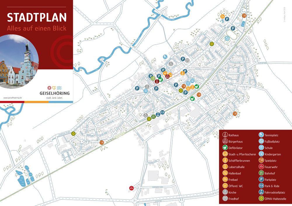 Vorschaubild der 1. Seite des Stadtplans Geiselhöring
